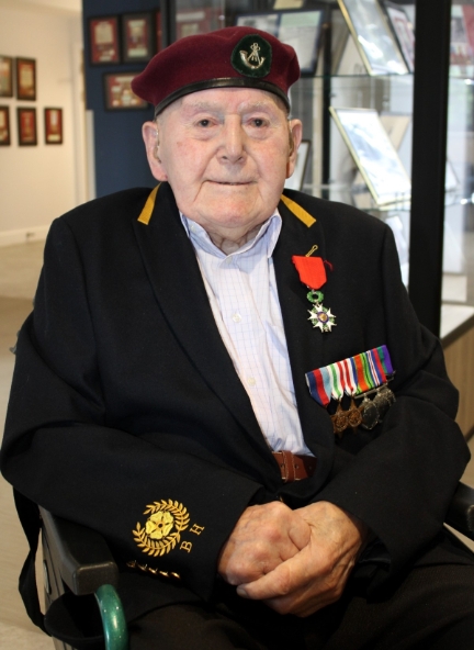 Peter Belcher, aged 100, pictured on D-Day 2024.JPG